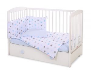 Bedding set 3-pcs - gray -blue stars